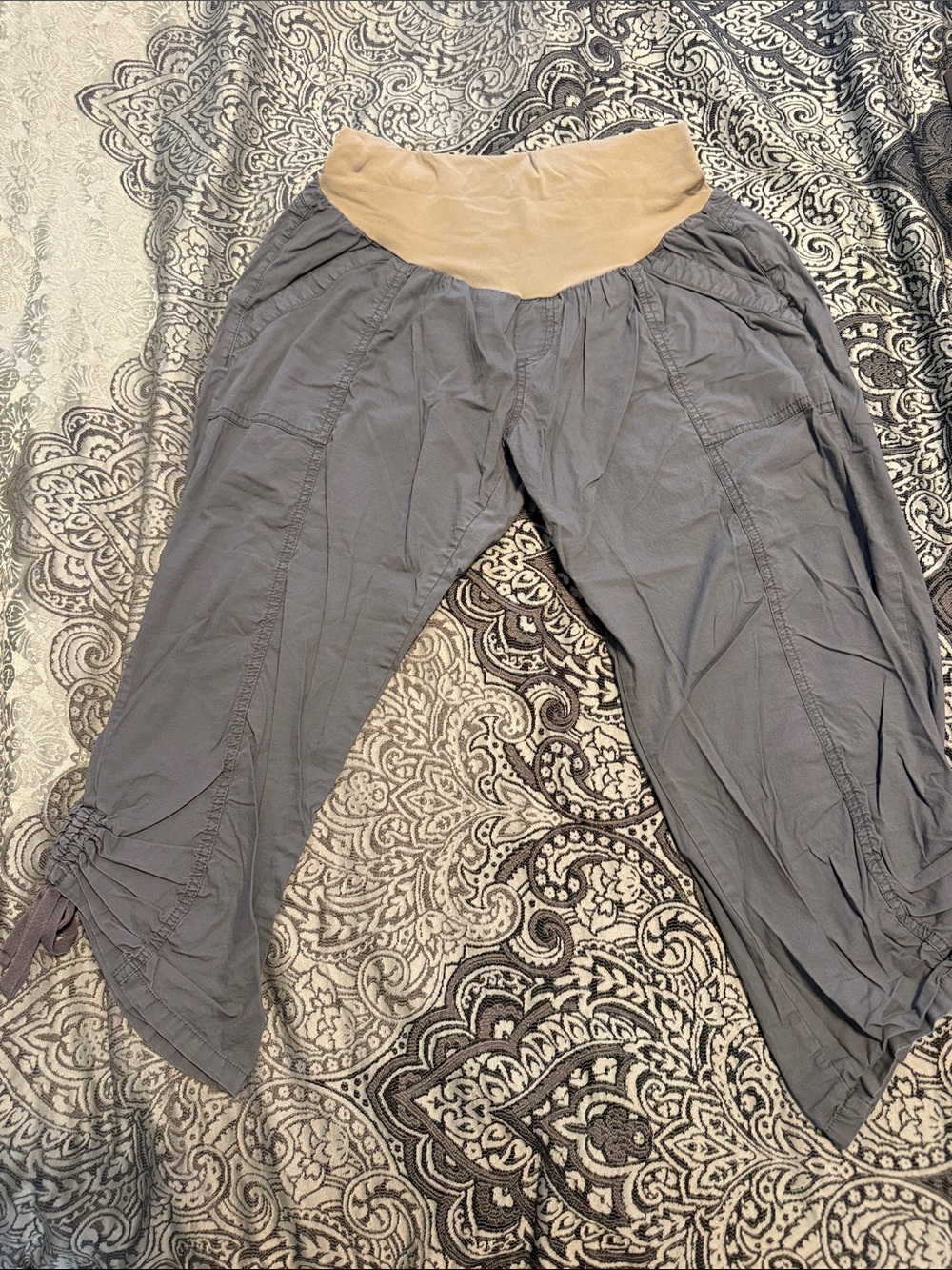 Gray Cropped maternity pants